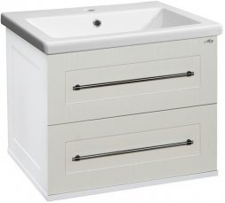 Тумба Марта-80 подвесная белая факт. с раковиной СОМО 80 см