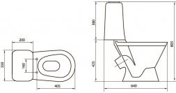 Унитаз компакт Sanita Стандарт комфорт WC.CC/Standart/2-DM/WHT.G/S1