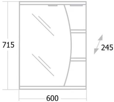 Шкаф-зеркало Onika ЛУНА 60.01 левый