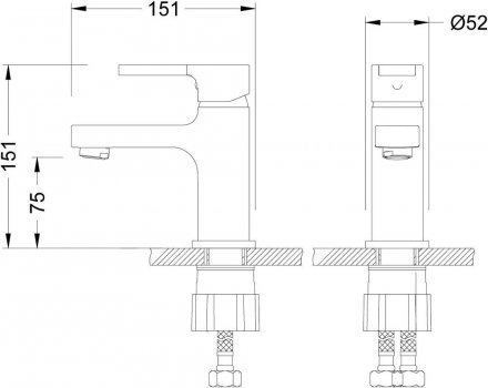 Смеситель для умывальника Lemark Aura монолитный, хром LM0606C