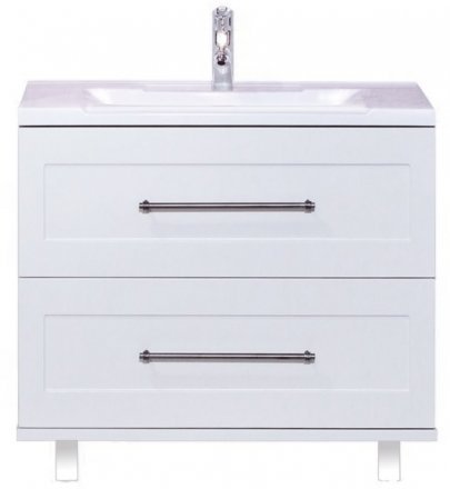Тумба Марта-60 напольная белая факт. с раковиной EVVA 60 D