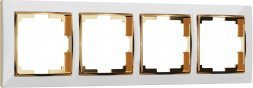 Рамка на 4 поста (белый/золото) W0041933 Werkel