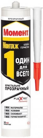 Клей-Герметик  Момент Монтаж Один для всего кристально прозрачный 290 г Хенкель 49427