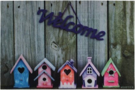 Коврик влаговпитывающий  &quot;Samba&quot;  40*60 см. &quot;Welcome&quot;, скворечники, &quot;VORTEX&quot; / 15 24212